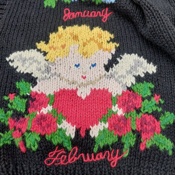 Design Options Christmas Cardigan Size Large Cherub Months Angel Sweater READ - Picture 13 of 15